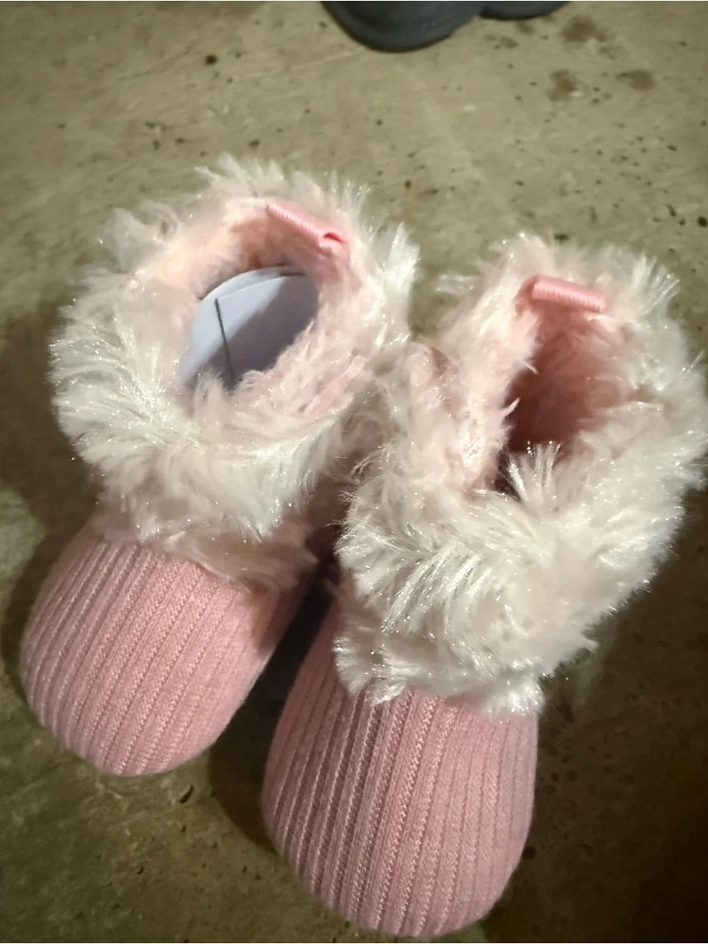 Unbranded Navy Faux Fur Baby Booties - Cozy Indoor Shoes - Picture 11 of 14